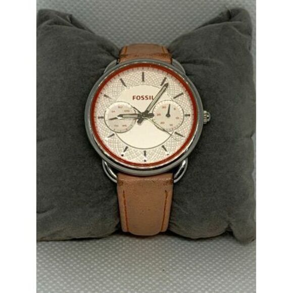 Fossil ES3952 Tailor Women's Brown Leather Analog Dial Quartz Genuine Watch C897 - Picture 2 of 9
